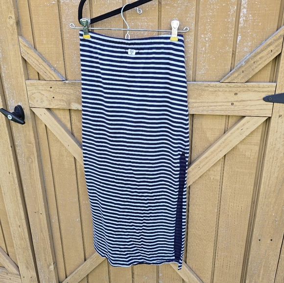 Billabong Blue And White Striped Skirt With Slit Size Small - Picture 3 of 4